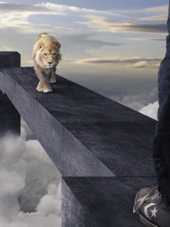 Advertisement with Lion wallpaper 240x320