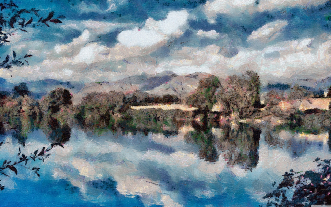 Screenshot №1 pro téma Blue Lake Painting 1280x800