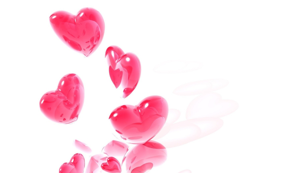 Screenshot №1 pro téma Abstract Pink Hearts On White 1024x600
