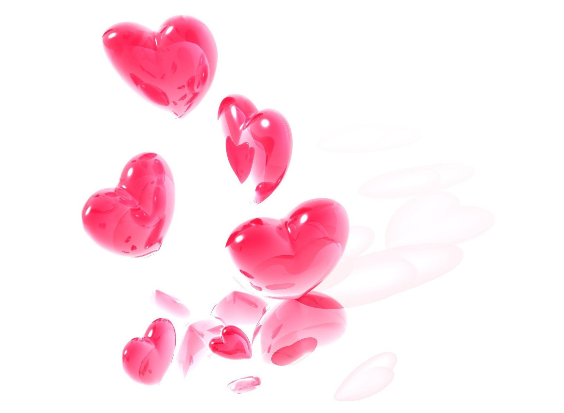 Fondo de pantalla Abstract Pink Hearts On White 1920x1408