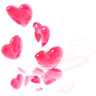 Kostenloses Abstract Pink Hearts On White Wallpaper für iPad 3