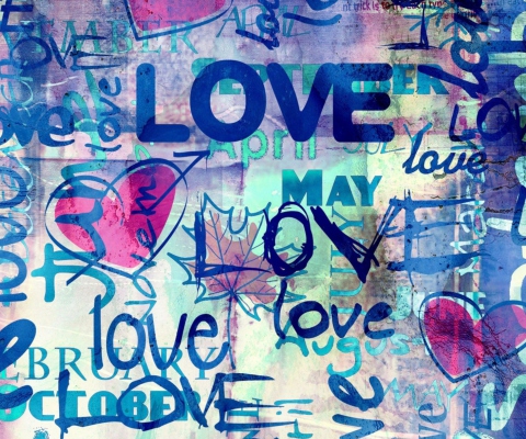 Das Graffiti Love Wallpaper 480x400