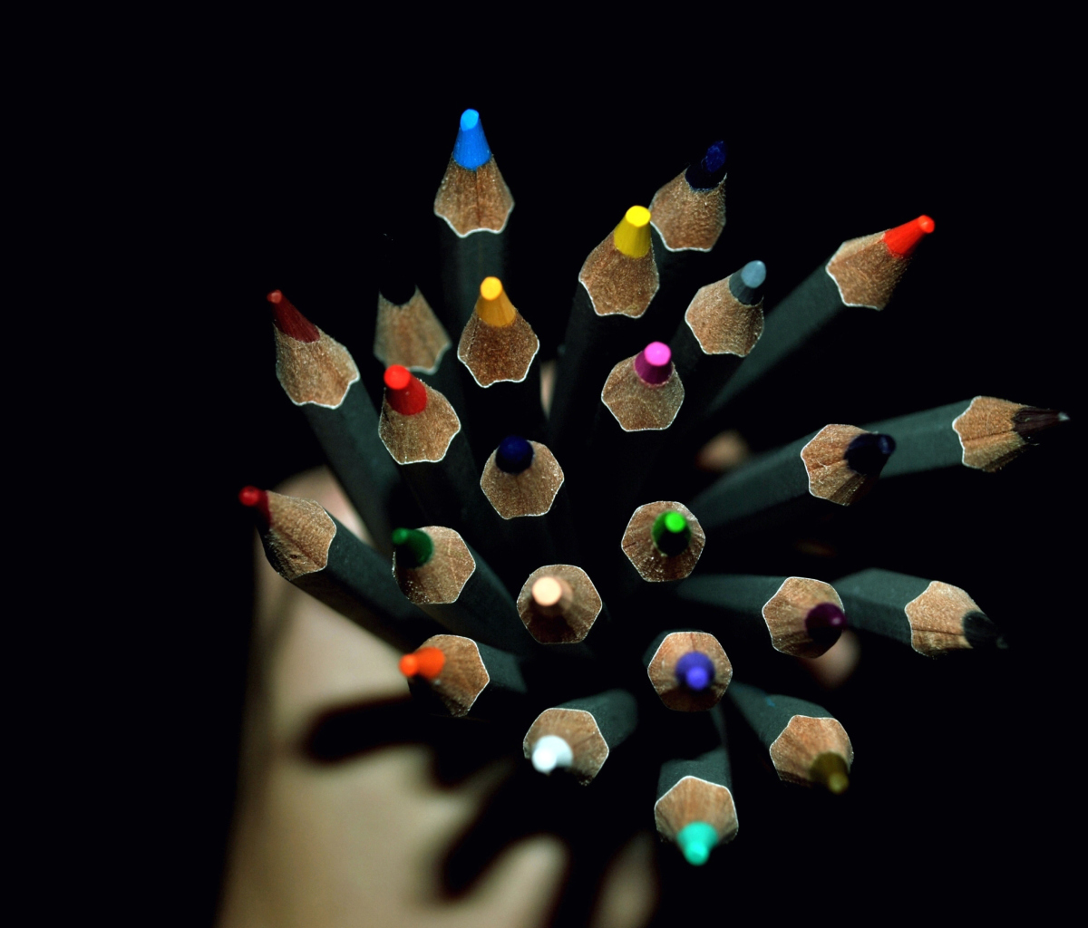 Обои Colorful Pencils In Hand 1200x1024