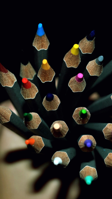 Das Colorful Pencils In Hand Wallpaper 360x640