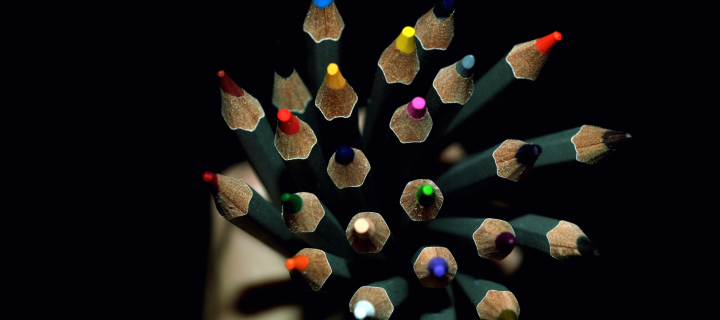 Colorful Pencils In Hand wallpaper 720x320