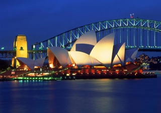 Light Sydney Opera House Picture for Android, iPhone and iPad
