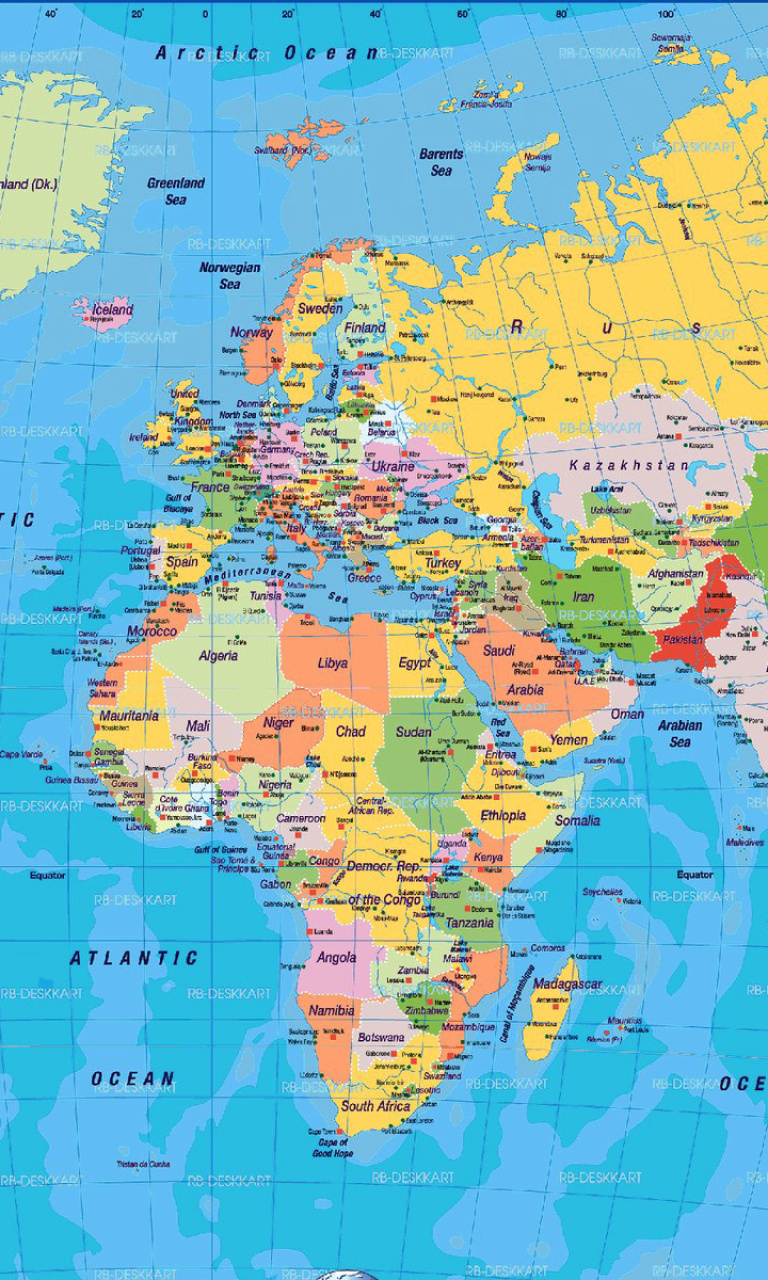 Das World Map Wallpaper 768x1280