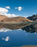 Pangong Tso lake in Tibet wallpaper 128x160