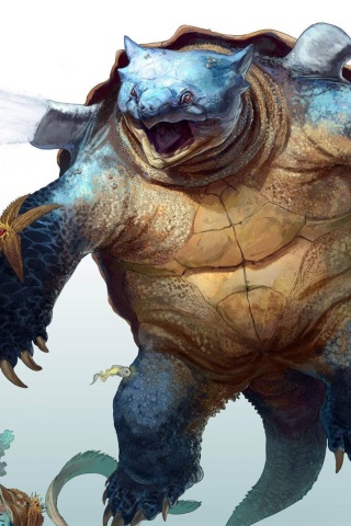 Monster Turtle wallpaper 320x480