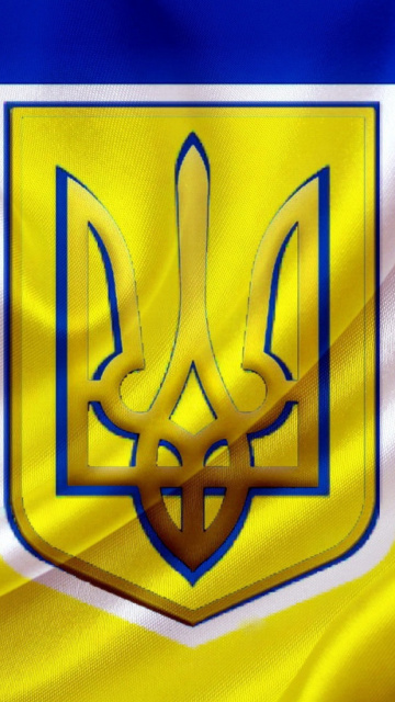 Das Flag and Coat of arms Of Ukraine Wallpaper 360x640