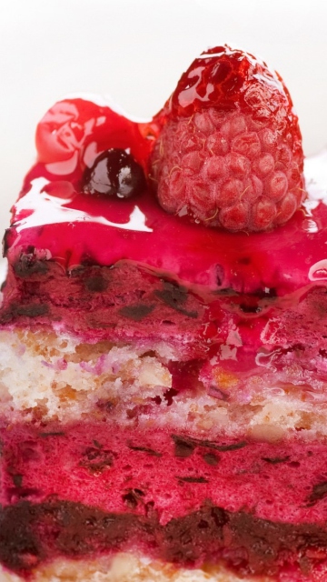Das Delicious Berries Cake Wallpaper 360x640