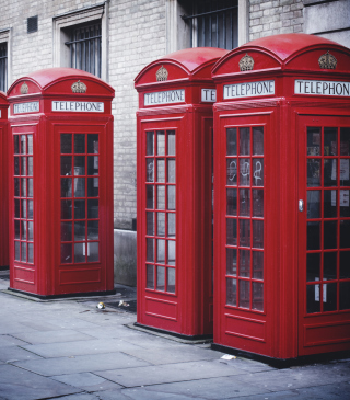 Red English Phone Booths - Obrázkek zdarma pro 132x176