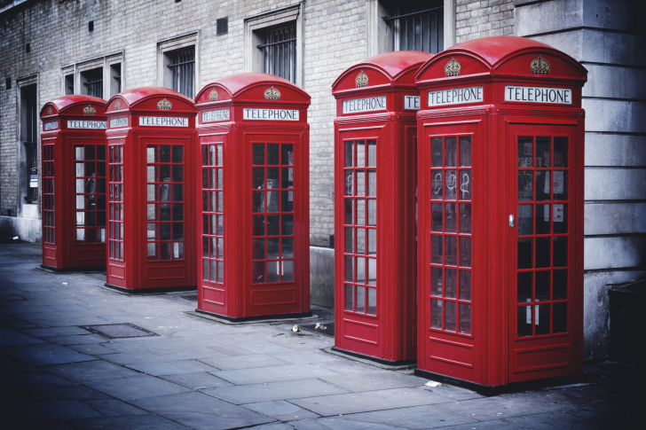 Red English Phone Booths wallpaper