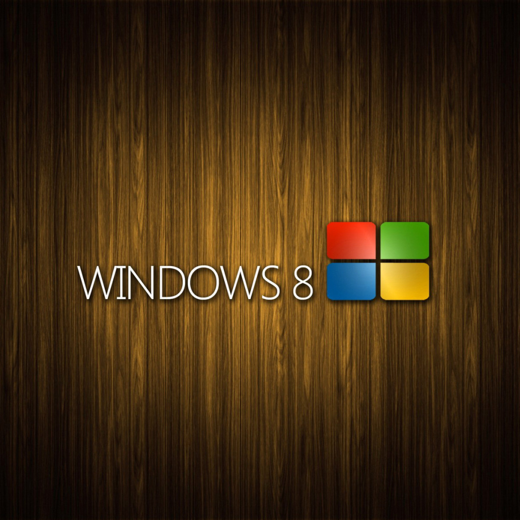 Das Windows 8 Wooden Emblem Wallpaper 1024x1024