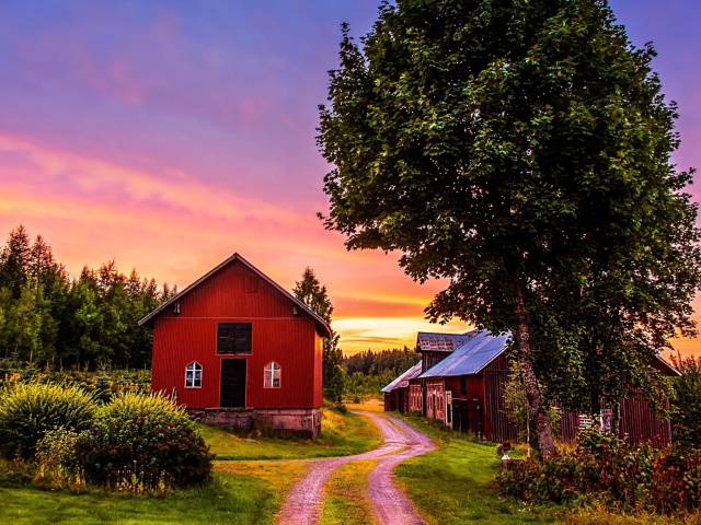 Das Countryside Sunset Wallpaper 640x480