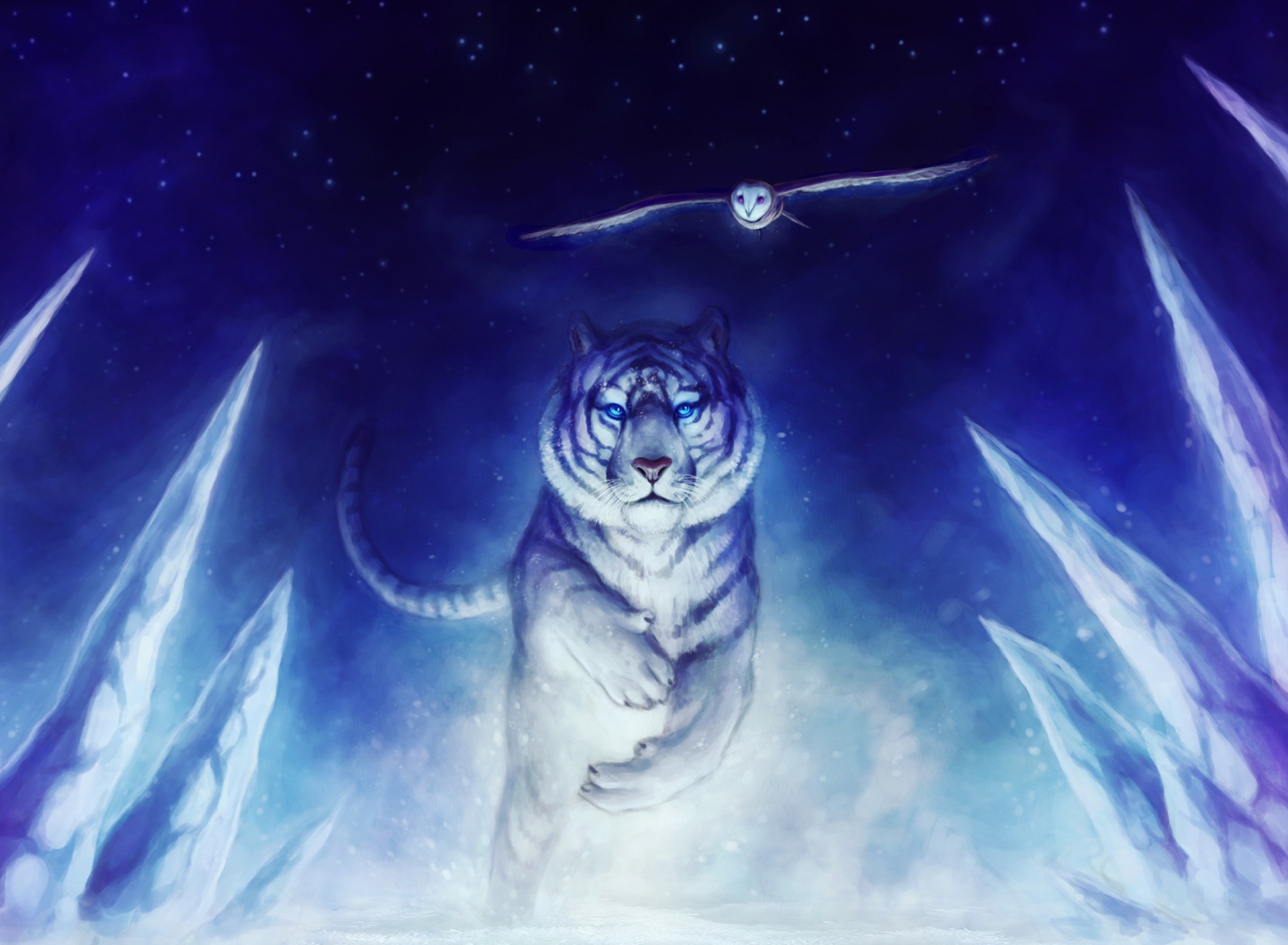 Screenshot №1 pro téma Tiger & Owl Art 1920x1408