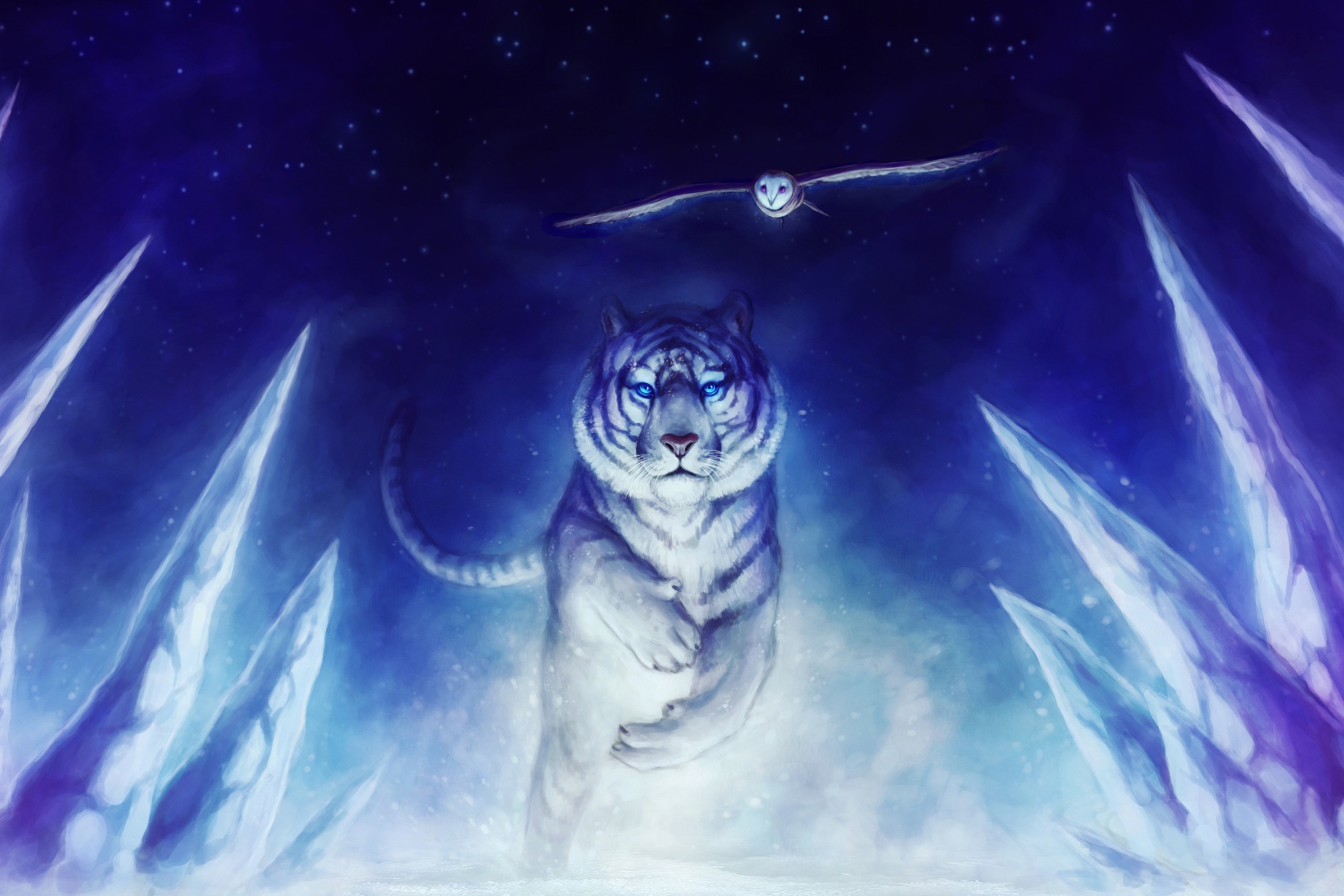 Screenshot №1 pro téma Tiger & Owl Art 2880x1920