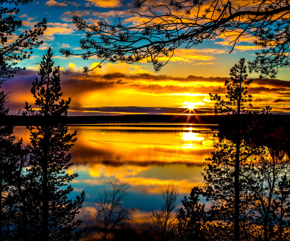 Обои Sunrise and Sunset HDR 960x800