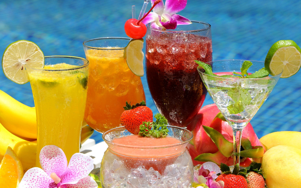 Обои Summer cocktails in hotel All Inclusive 1280x800