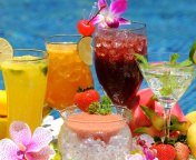 Summer cocktails in hotel All Inclusive wallpaper 176x144