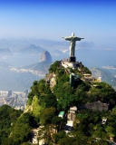 Обои Statue Of Christ On Corcovado Hill In Rio De Janeiro Brazil 128x160
