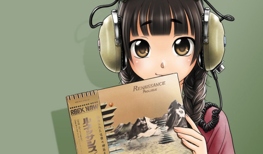 Das Anime Girl In Headphones Wallpaper 1024x600