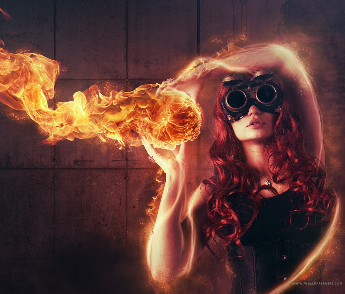 Fondo de pantalla Fire Girl 1200x1024