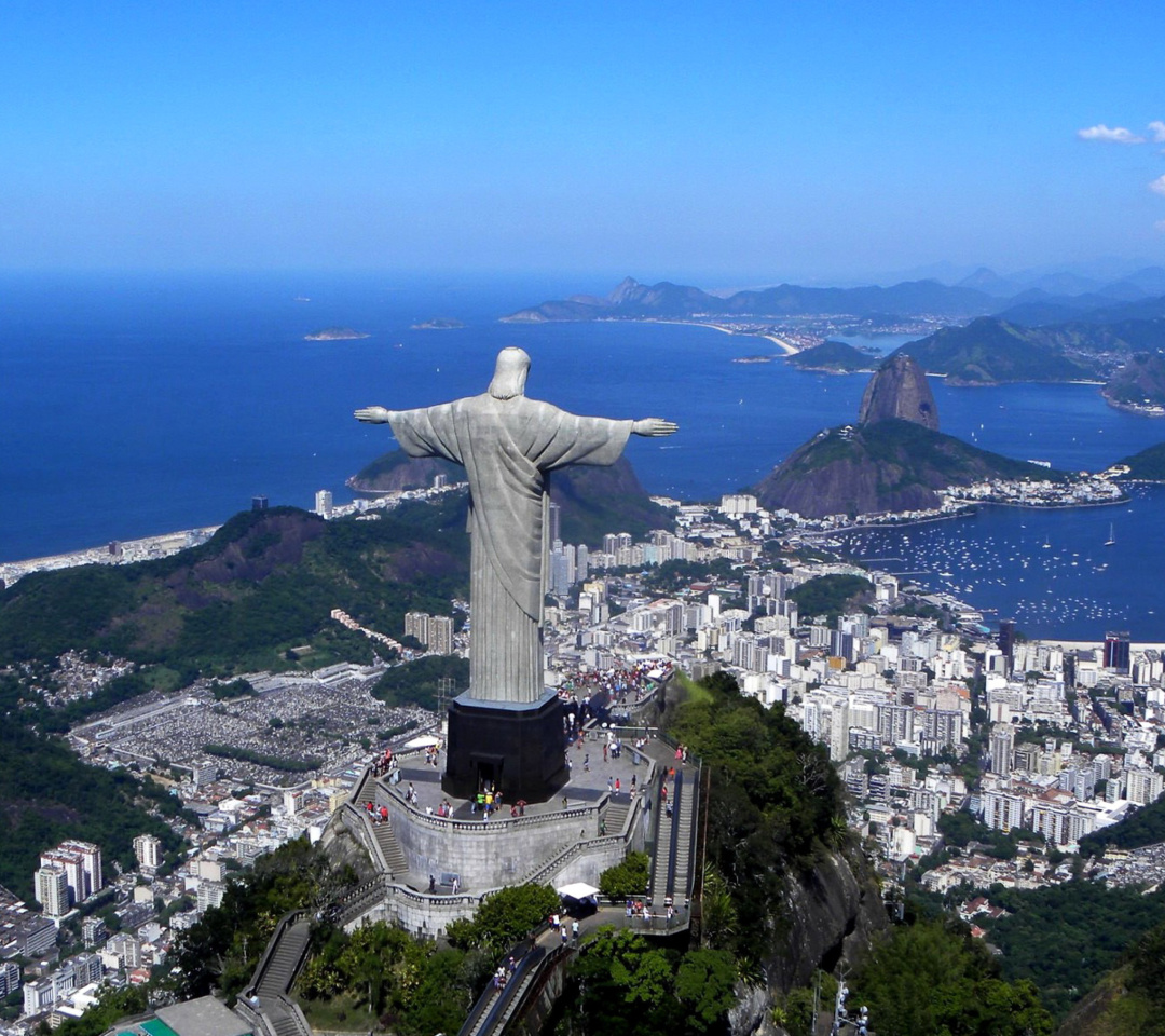Обои Christ the Redeemer statue in Rio de Janeiro 1080x960