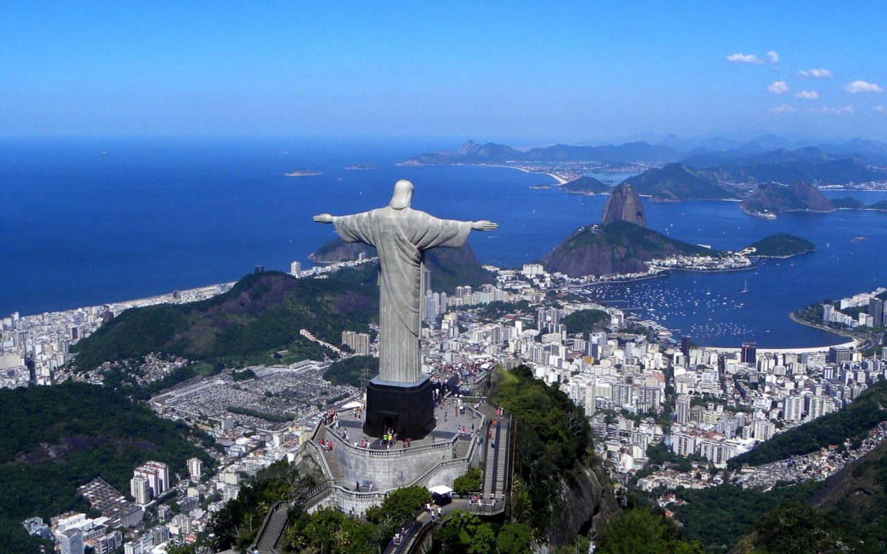 Screenshot №1 pro téma Christ the Redeemer statue in Rio de Janeiro 1280x800