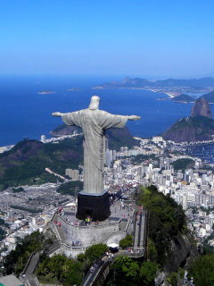 Das Christ the Redeemer statue in Rio de Janeiro Wallpaper 240x320