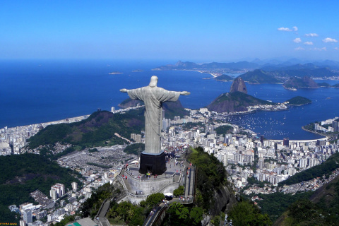 Обои Christ the Redeemer statue in Rio de Janeiro 480x320