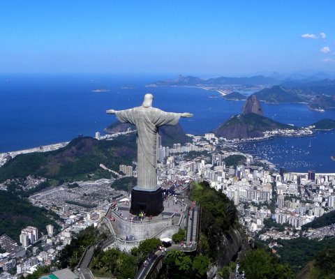 Fondo de pantalla Christ the Redeemer statue in Rio de Janeiro 480x400