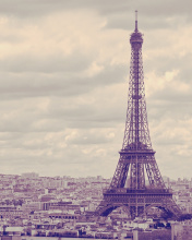 Das Eiffel Tower Landmark Color Wallpaper 176x220
