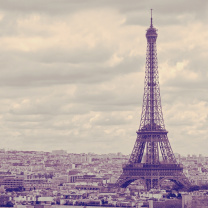 Обои Eiffel Tower Landmark Color 208x208