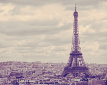 Обои Eiffel Tower Landmark Color 220x176