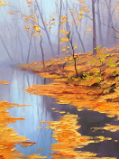 Обои Painting Autumn Pond 132x176