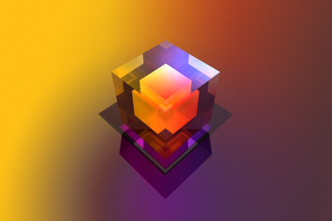 Colorful Cube wallpaper 480x320