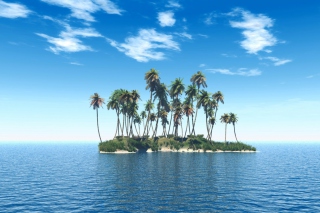 Tiny Island In Middle Of Sea Picture for Android, iPhone and iPad
