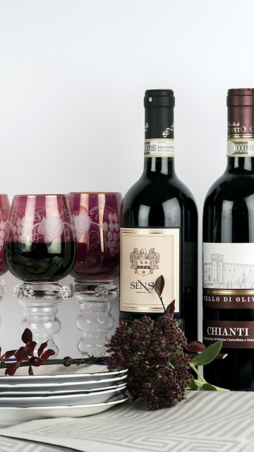 Fondo de pantalla Chianti Wine from Tuscany region 360x640