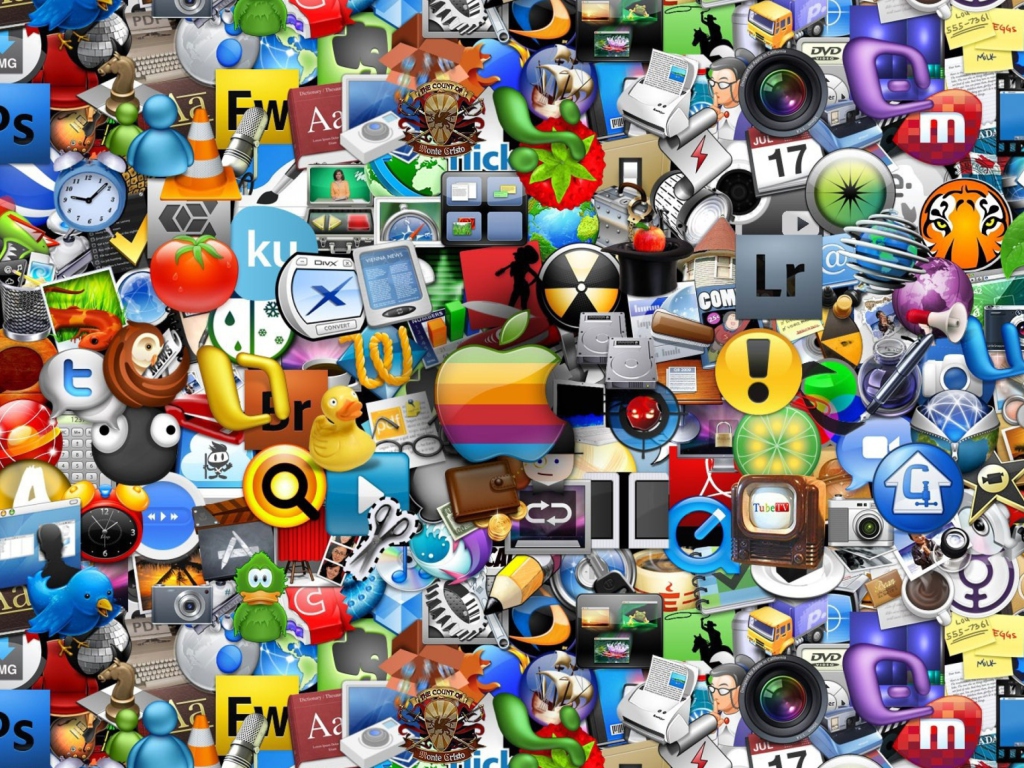 Mac Icons wallpaper 1024x768