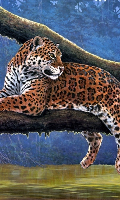 Sfondi Raymond Reibel Jaguar Painting 240x400
