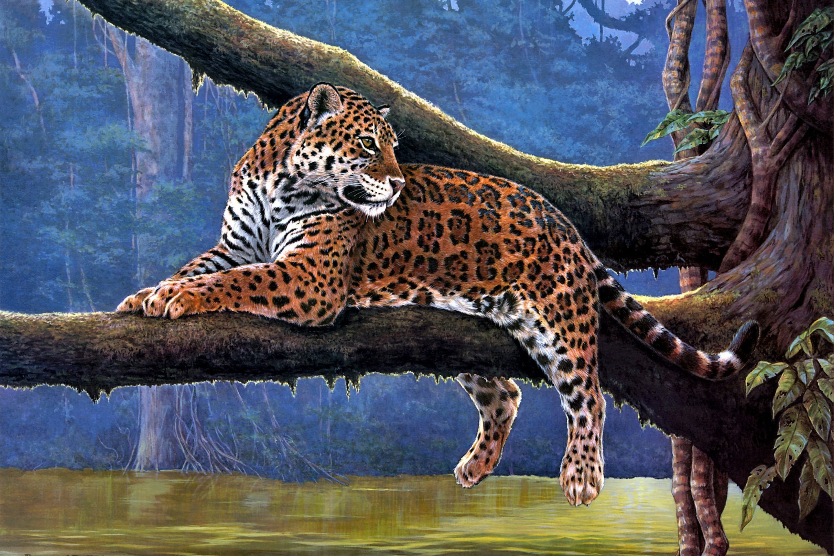 Das Raymond Reibel Jaguar Painting Wallpaper 2880x1920