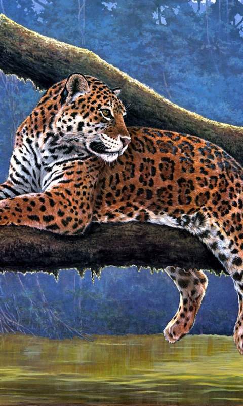 Screenshot №1 pro téma Raymond Reibel Jaguar Painting 480x800