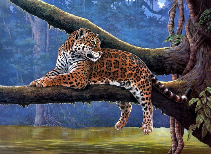 Raymond Reibel Jaguar Painting wallpaper