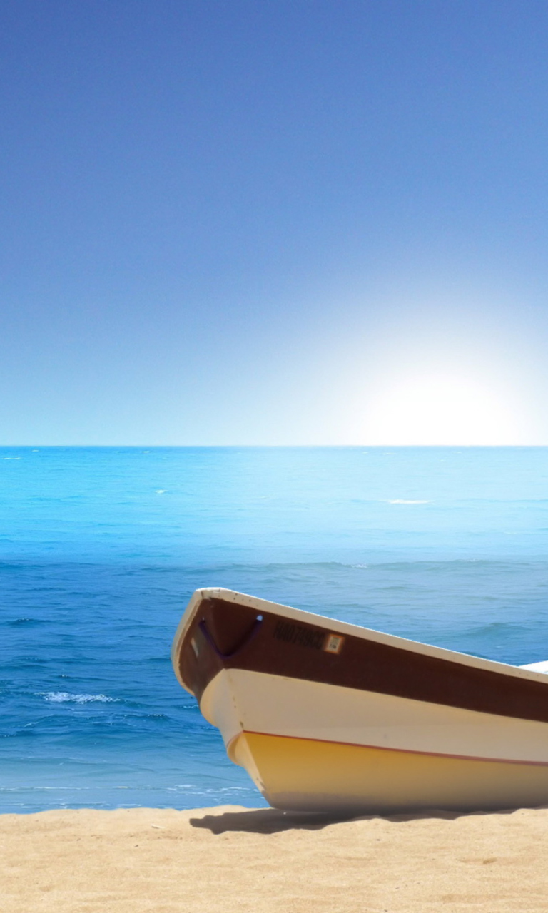 Boat On Beach wallpaper 768x1280