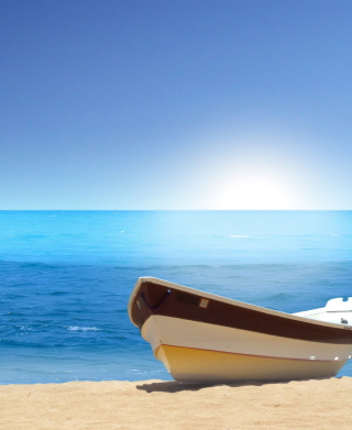 Boat On Beach - Obrázkek zdarma pro iPhone 4