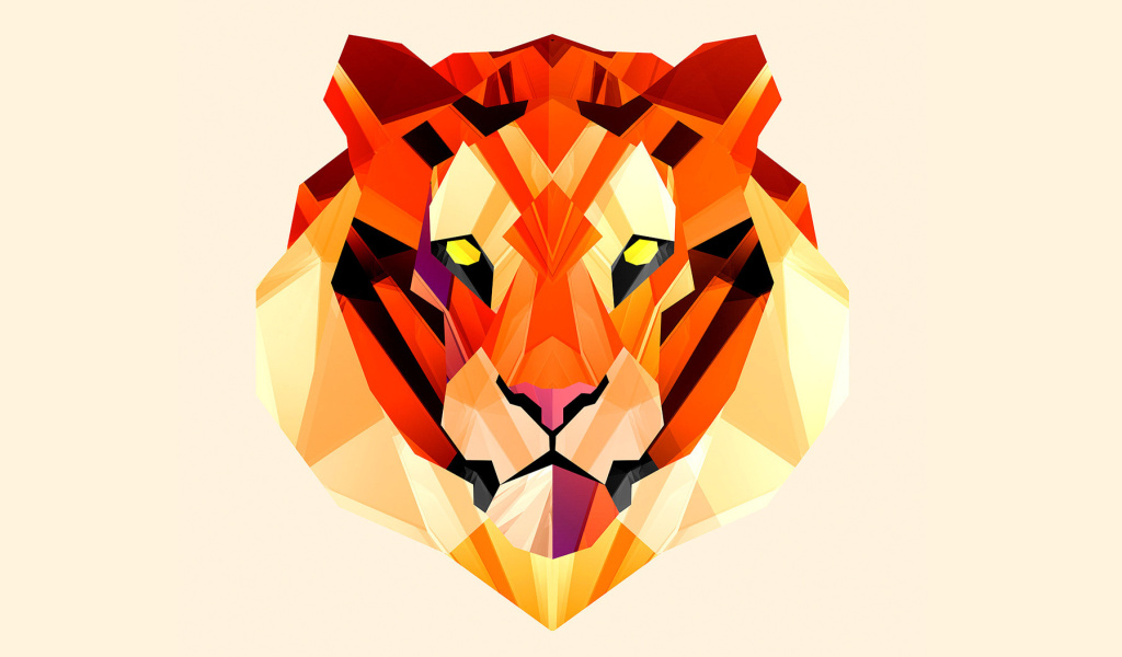 Sfondi Polygon Tiger 1024x600
