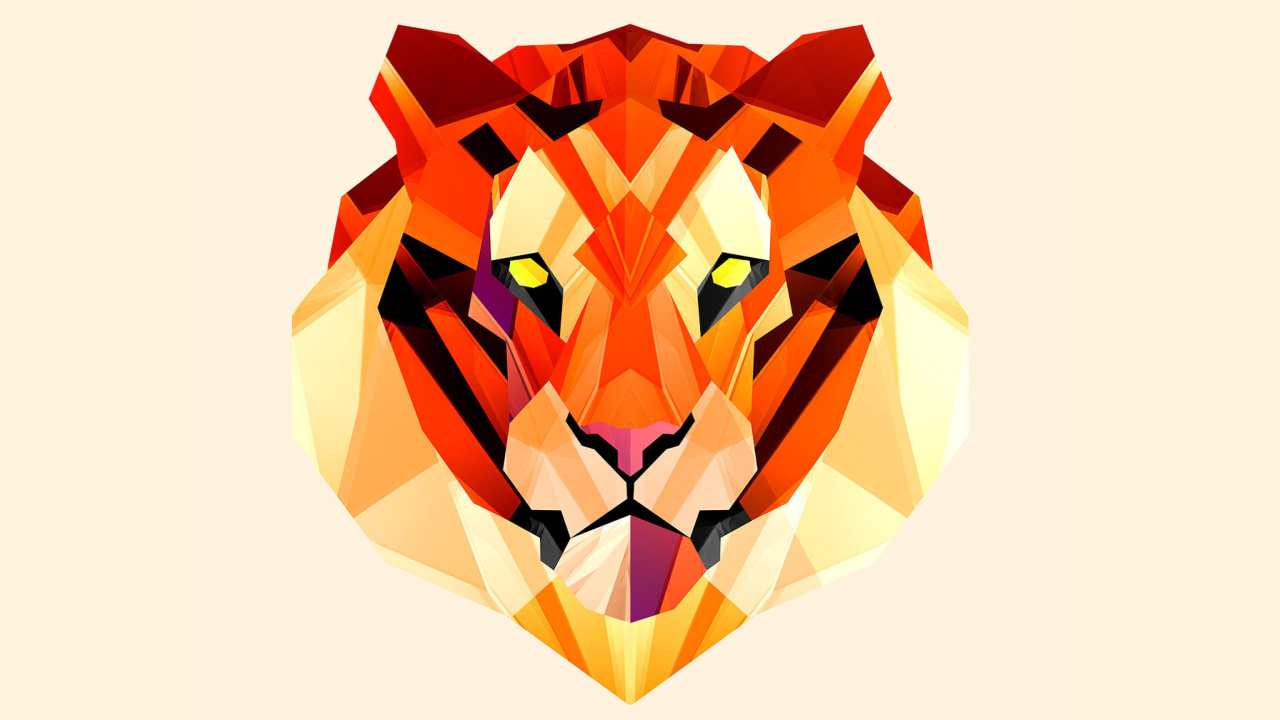 Polygon Tiger wallpaper 1280x720