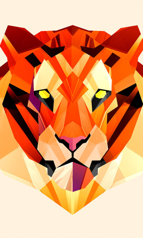 Screenshot №1 pro téma Polygon Tiger 480x800