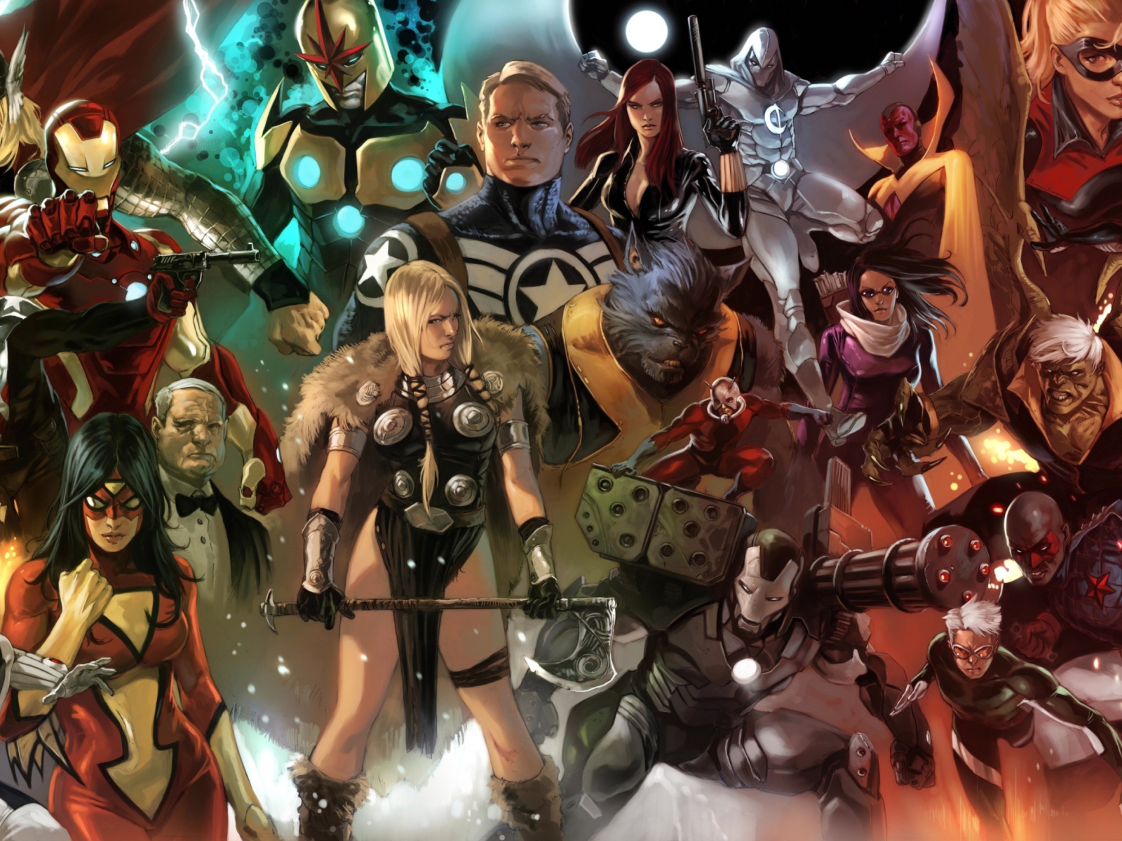 Das Marvel Comics Characters Wallpaper 1600x1200